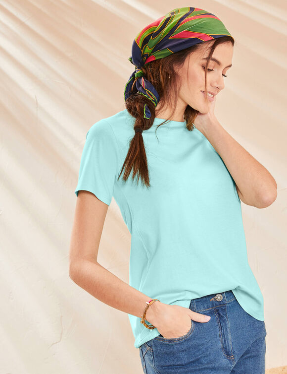 T-shirt manches courtes uni (aqua) T-shirt manches courtes uni (aqua)